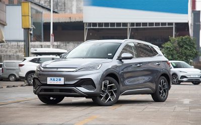 Общий ракурс BYD Yuan PLUS 2024 года для экспорта в Россию