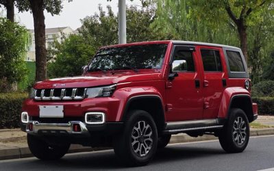 Exterior of a used BAIC BJ40 2022 SUV from China, petrol, 4WD, for sale with specifications and price review.