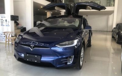 Полный вид экстерьера подержанного внедорожника Tesla Model X 2019, электрический с приводом 4WD, доступен для покупки с полными характеристиками и ценой в Китае.