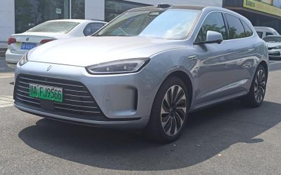Full view of a second-hand AITO M5 2023 SUV, showcasing hybrid specs and price, for sale in China.