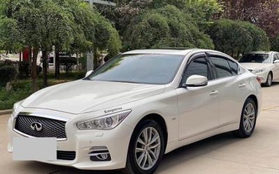 Полный вид подержанного Infiniti Q50 2014 бензинового седана, с ценой и характеристиками для покупателей