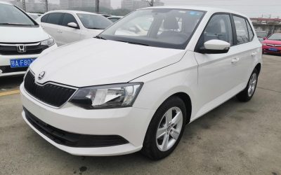 Полный экстерьер подержанного Skoda Fabia 2019, хэтчбека на продажу в Китае с бензиновым двигателем 2WD и ценой.