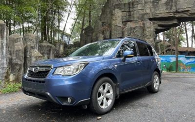 Передний экстерьер подержанного Subaru Forester 2015, внедорожника на продажу в Китае, показывает характеристики, цену и бензиновый тип топлива для покупателей.